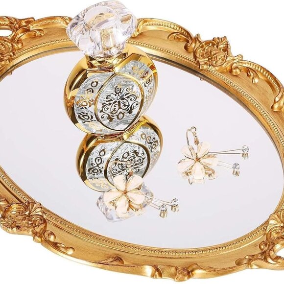 Other - Vintage Mirror Tray Gold Framed Wall Mirror- Antique Decor for Home & Baroque Ro